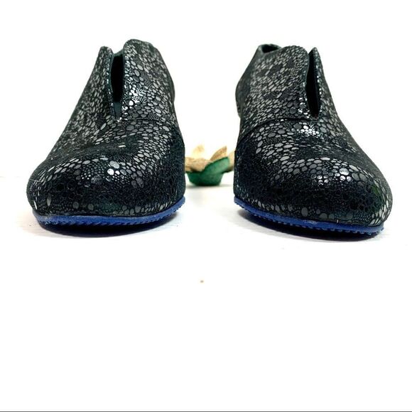 5028 Artisan Crafted Black Sparkle Textured Cut Out Ankle Bootie 6.5 - Picture 5 of 12